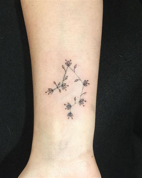 libra tattoos with flowers.